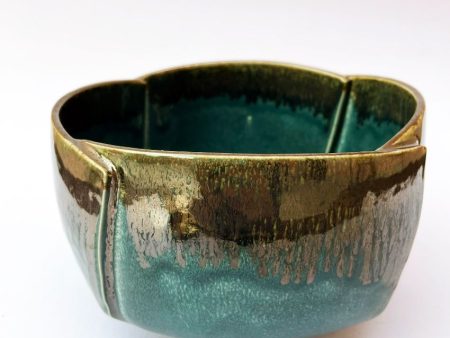 Teal Round Ceramic Serving Bowl | 6 x 4 inches Online now