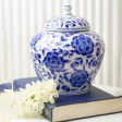 Indigo Floral Handpainted Ceramic Vase | 7 x 7 x 8 inches Cheap