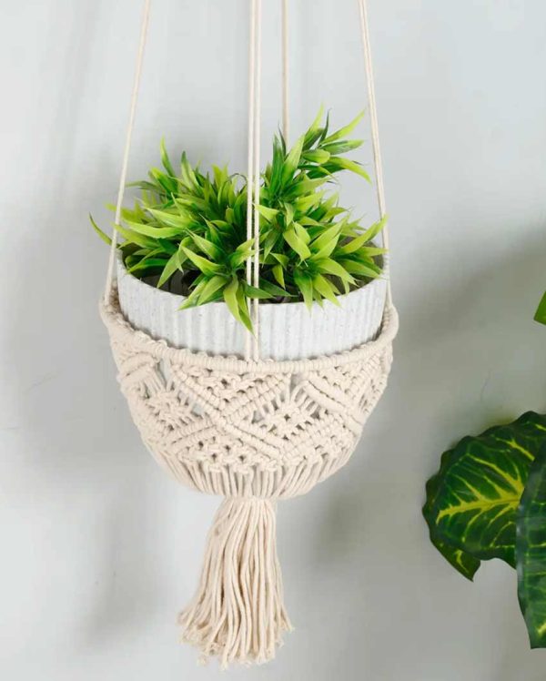 Double Diamond Chain Cotton Hanging Planter Pot Online Sale