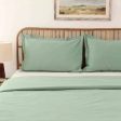 Green Sage Cotton Duvet Cover | Double Size  | 90 x 108 inches on Sale