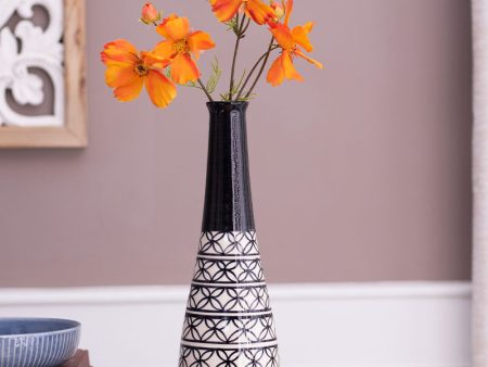 Black Ceramic Handcrafted Flower vase For Discount