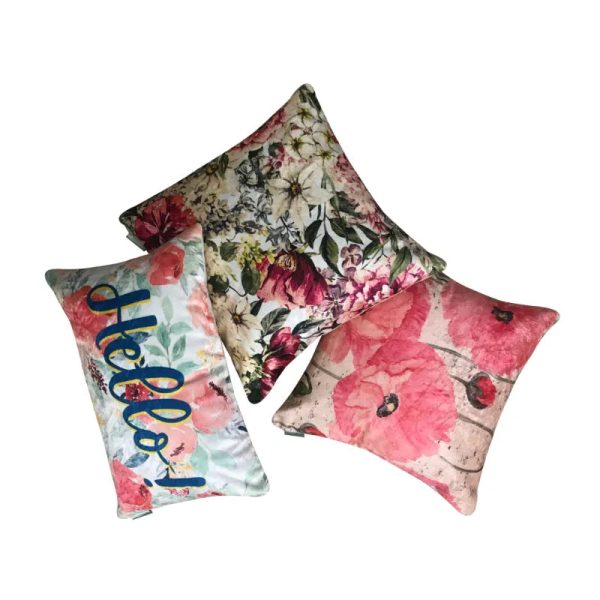 Marina Blossom Velvet Cushion Cover | 12 x 12 inches , 16 x 16 inches , 18 x 18 inches , 20 x 20 inches Hot on Sale