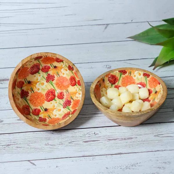 Round Roses And Chamomile Print Snack Bowls | Set Of 2 Online Hot Sale