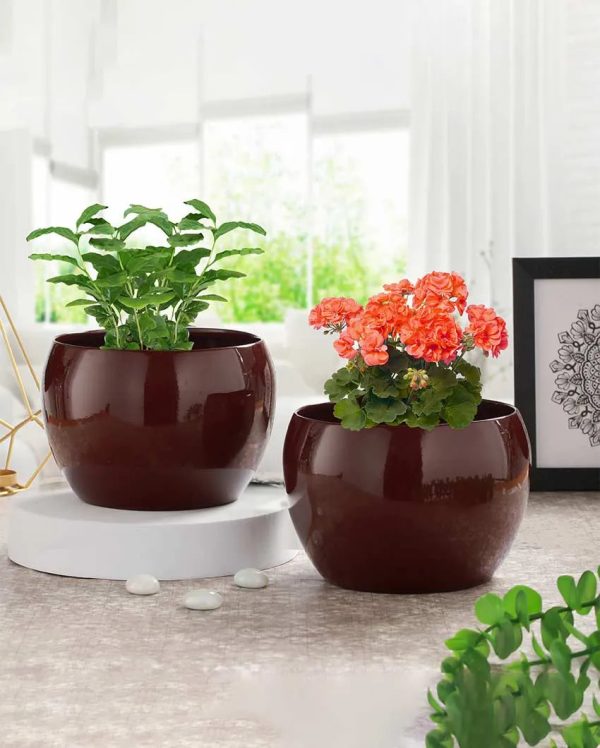 Metallic Sunshine Elegant Tabletop Planter | Set of 2 Hot on Sale