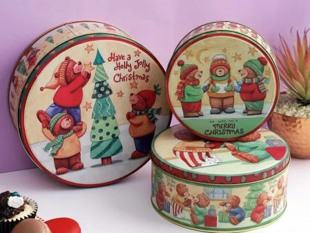 Christmas Bears Round Box | Set of 3 Online Sale