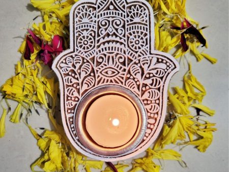 Festive Hamsa Hand Tea Light | 6 x 4 Inch Online