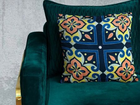 Meknes Multicolor Velvet Cushion Cover  | 12 x 12 inches , 16 x 16 inches , 18 x 18 inches Online Sale