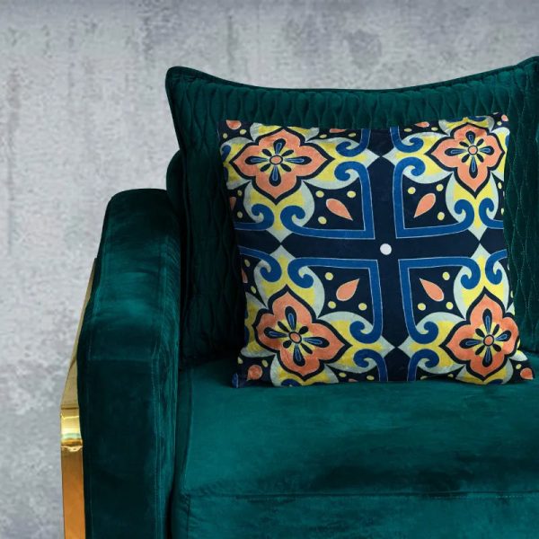 Meknes Multicolor Velvet Cushion Cover  | 12 x 12 inches , 16 x 16 inches , 18 x 18 inches Online Sale