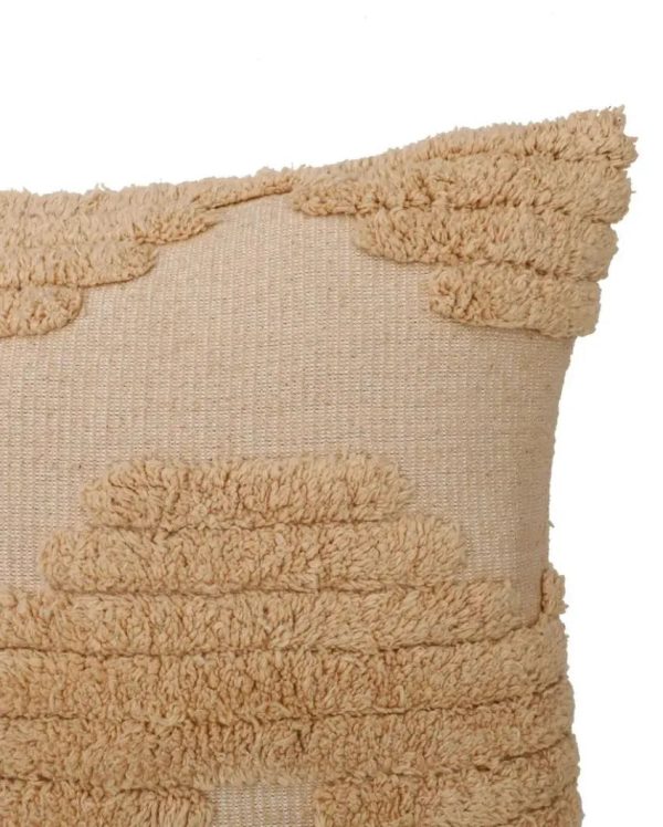 Bars Waves Knitted Tufted Cotton Cushion Cover | 18 X 18 Inches Cheap