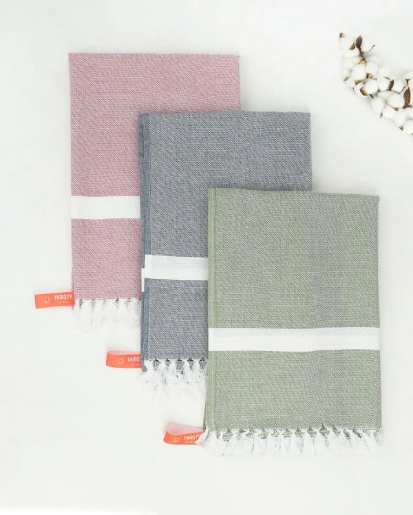 Cambric Solid Cotton Bath Towels | Set of 3 | 59 x 30 inches | Get a Freebie Online Sale