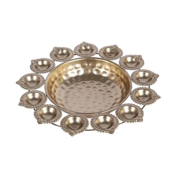 lic Lotus Design Tealight Urli | Gold | Set of 3 Online