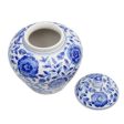 Indigo Floral Handpainted Ceramic Vase | 7 x 7 x 8 inches Cheap