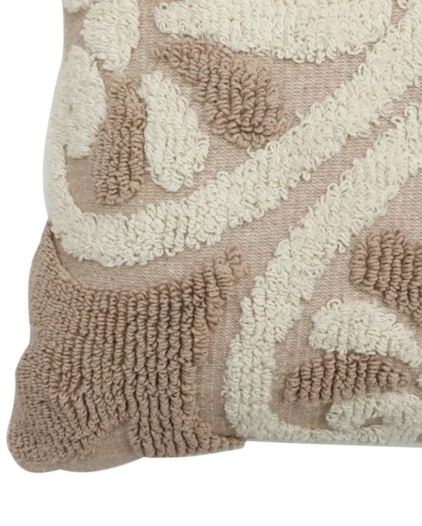 Floral & Leaf Knitted Tufted Cotton Cushion Cover | 18 X 18 Inches Sale