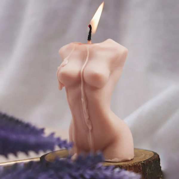 Female Torso Candle | 3.81 x 3.81 x 8.89 cm   2 x 2 x 3.5 inches on Sale