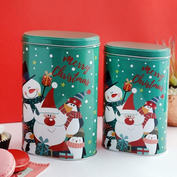 Green Santa & Friends Green Tall Storage Box | Set of 2 Discount