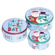 Happy Holidays Round Storage Box | Set of 3 Fashion