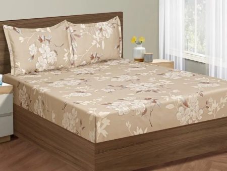 Big Floral Print Cotton Bedding Set With Pillow Covers | Double , Double Fitted Or King Size | 90 x 108 Inches , 72 x 78 inches , 108 x 108 Inches For Cheap