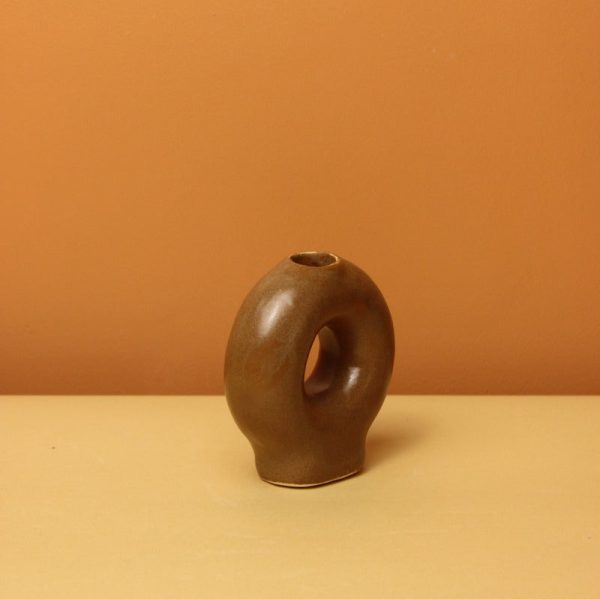 Decorative Brown Circle of Light Candle Holder | Single | 4 x 2 x 4 inches For Cheap