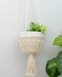 Diamond Chain Macrame Cotton Hanging Planter Pot Online now