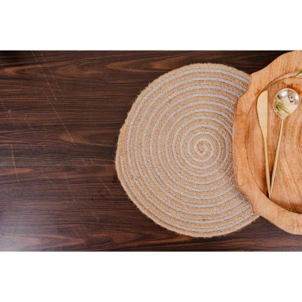 Exquisite Brown & Silver Jute Lurex Placemat | 14 Inch on Sale