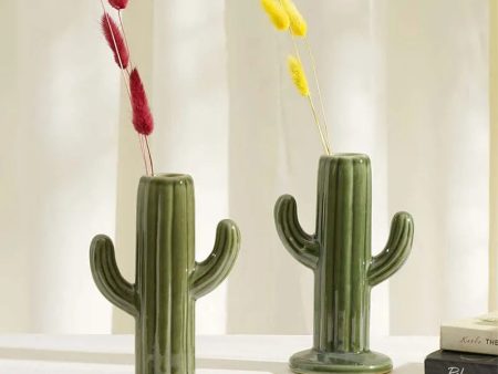 Ceramic Cactus Vases | Set Of 2 Cheap