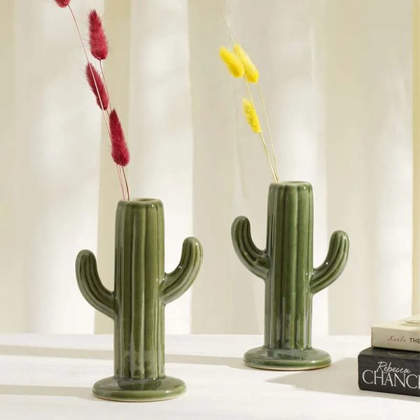 Ceramic Cactus Vases | Set Of 2 Cheap