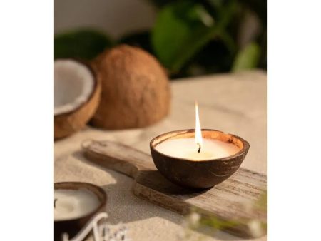 Coconut Shell Scented Diya | Set of 2 | 10.2 x 7.6 x 3.8 cm   4 x 3 x 1.5 inches Supply