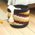 Jacquard Jute Multicolor Storage Basket | 12x12 inches Sale