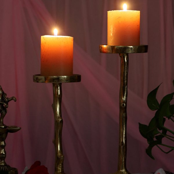 Geo Candle Stand | Gold | Set of 2 | 8 inches & 10 inches Fashion