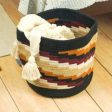 Jacquard Jute Multicolor Storage Basket | 12x12 inches Sale