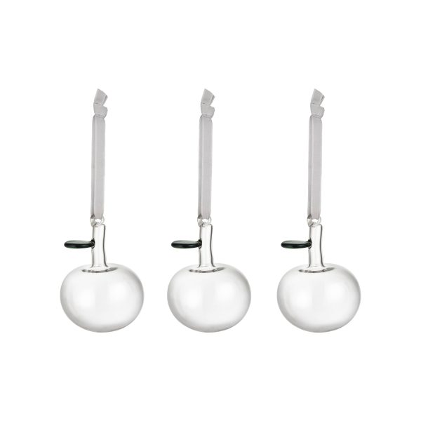 Glass Apple Ornament (Set of 3) Online Sale