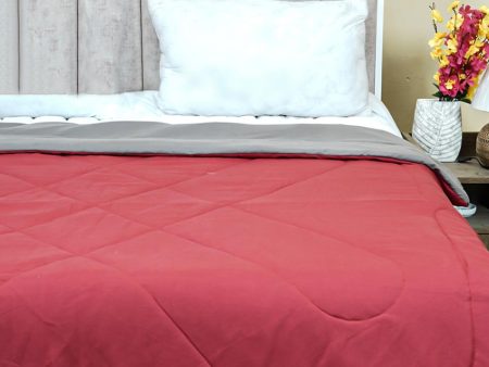 Solid Maroon Color Printed Polycotton Comforter | Single Or Double Size | 90 x 60 Inches , 90 x 90 Inches on Sale