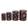 Black Beautiful Floral Storage Tins | Set of 4 on Sale