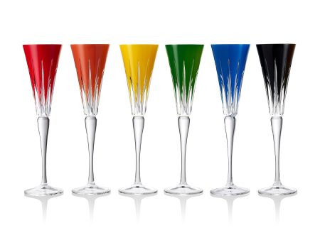 New Year Firework Mixed Flute Glass (Set of 6) Hot on Sale