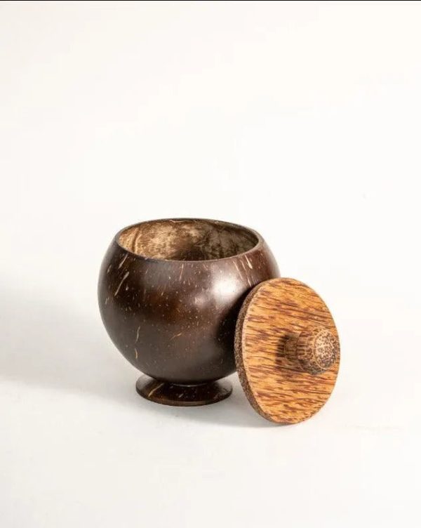 Coconut Shell Container Jar With Spoon | 3 x 4 inches Online Sale