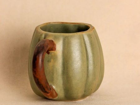 Sage Pumpkin Ceramic Coffee Mug With Brown Handle Online Hot Sale