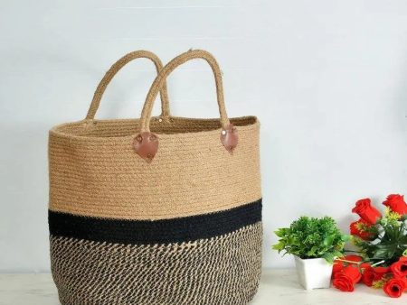 Black Zig Zag Jute Basket | Multiple Sizes Supply