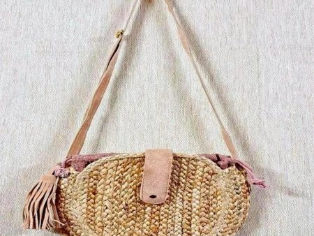 Jute Sling Leather Bag | 10 x 10 x 18 Online Sale