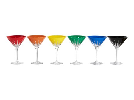 New Year Firework Mixed Martini Glass (Set of 6) on Sale