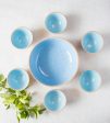 Blue Dessert Bowls Set | Set of 1 Serving Bowl & 6 Dessert Bowls on Sale