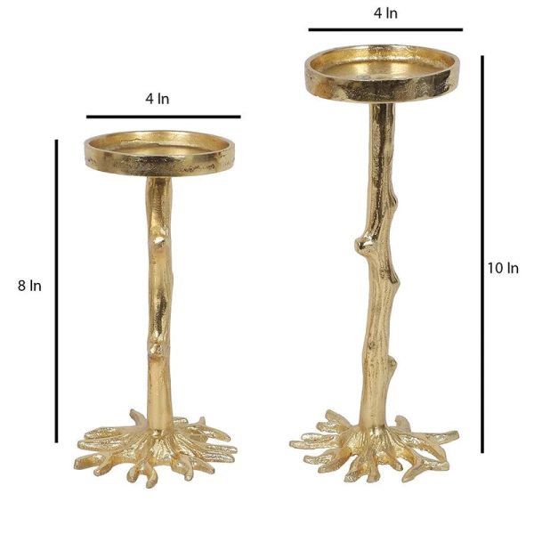 Geo Candle Stand | Gold | Set of 2 | 8 inches & 10 inches Fashion