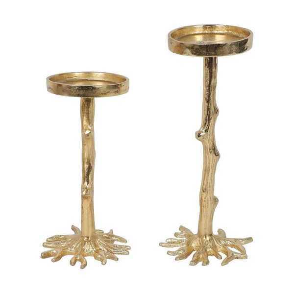 Geo Candle Stand | Gold | Set of 2 | 8 inches & 10 inches Fashion