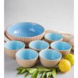 Blue Dessert Bowls Set | Set of 1 Serving Bowl & 6 Dessert Bowls on Sale