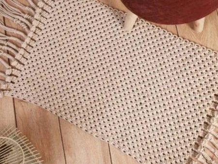 Bedside Cotton Macrame Rug | 3.3 x 2 ft Online Sale