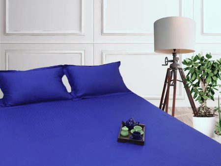 Avis Amparo Blue Striped Cotton Bedding Set With Pillow Covers | Pure Cotton | King Size | 90  x  104 Inches Fashion