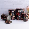 Black Beautiful Floral Storage Tins | Set of 4 on Sale