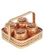 Copper Looking Handle Basket with Jars on Sale