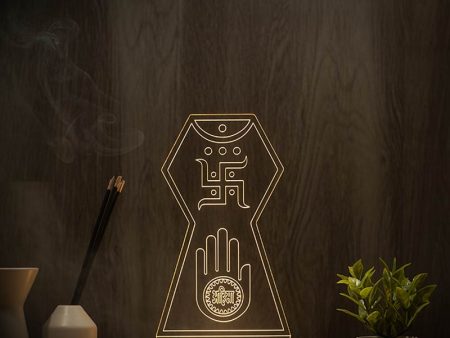 Jain Ahimsa Logo Lamp | With Rechargeable Battery Cheap