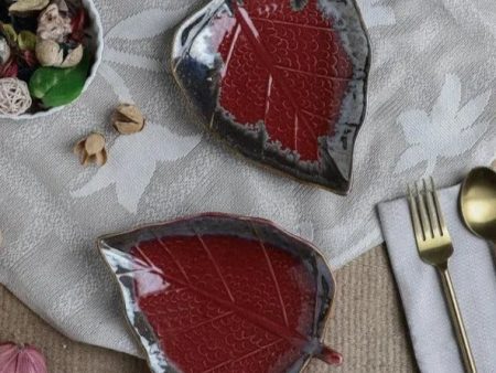 Betel Leaf Shaped Platter | Set of 2 Online now