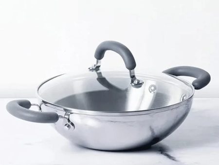 Meyer Triply Cookware Stainless Steel Kadai Wok With Lid | Safe For All Cooktops | 1.51 ltr , 1.91 ltr , 2.46 ltr Cheap